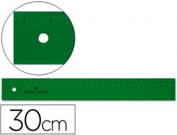 Regla Faber Castell plástico verde 30cm.